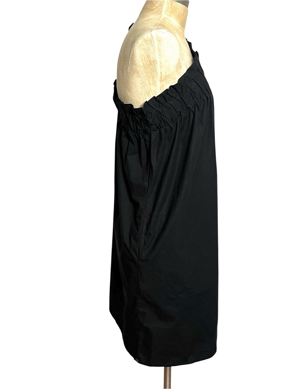 Xírena Saskia One Shoulder Tie Black Cotton Mini Dress L NWT - Picture 7 of 14